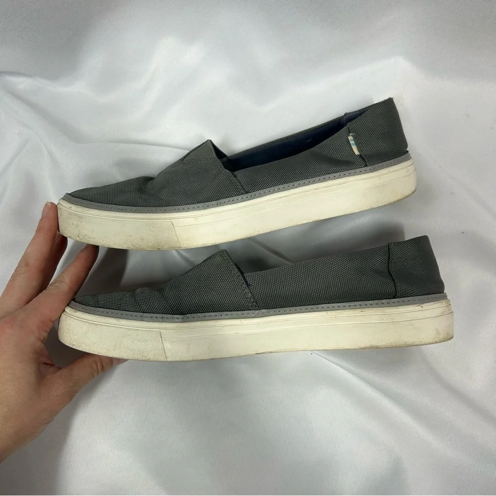 Toms | Canvas Slip On Shoes Dark Gray Sneakers Women's Size 9W
